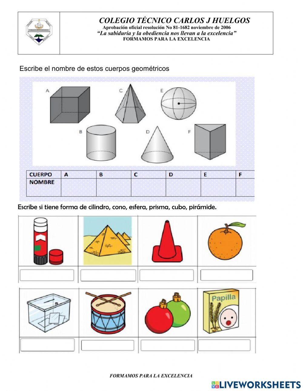 Actividad propiedades de cuerpos geométricos