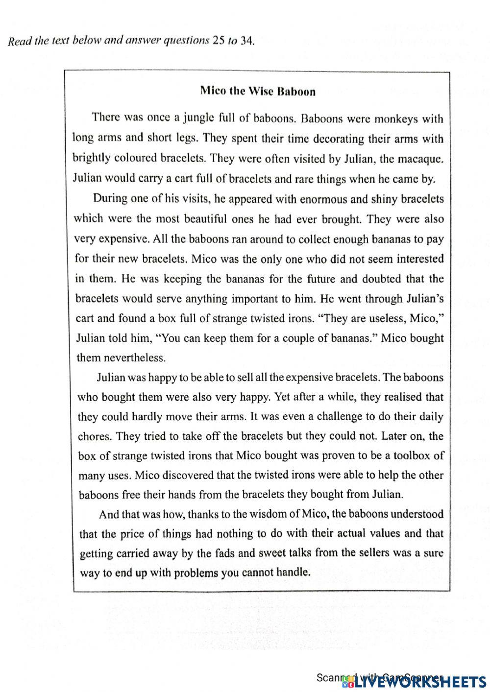 FORM 3 READING COMPREHENSION (1)