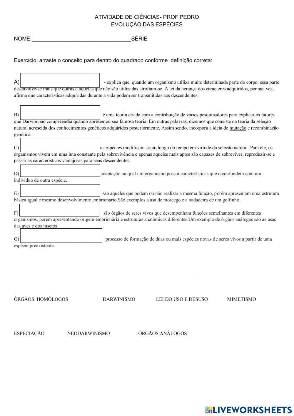 Evolução- Conceitos