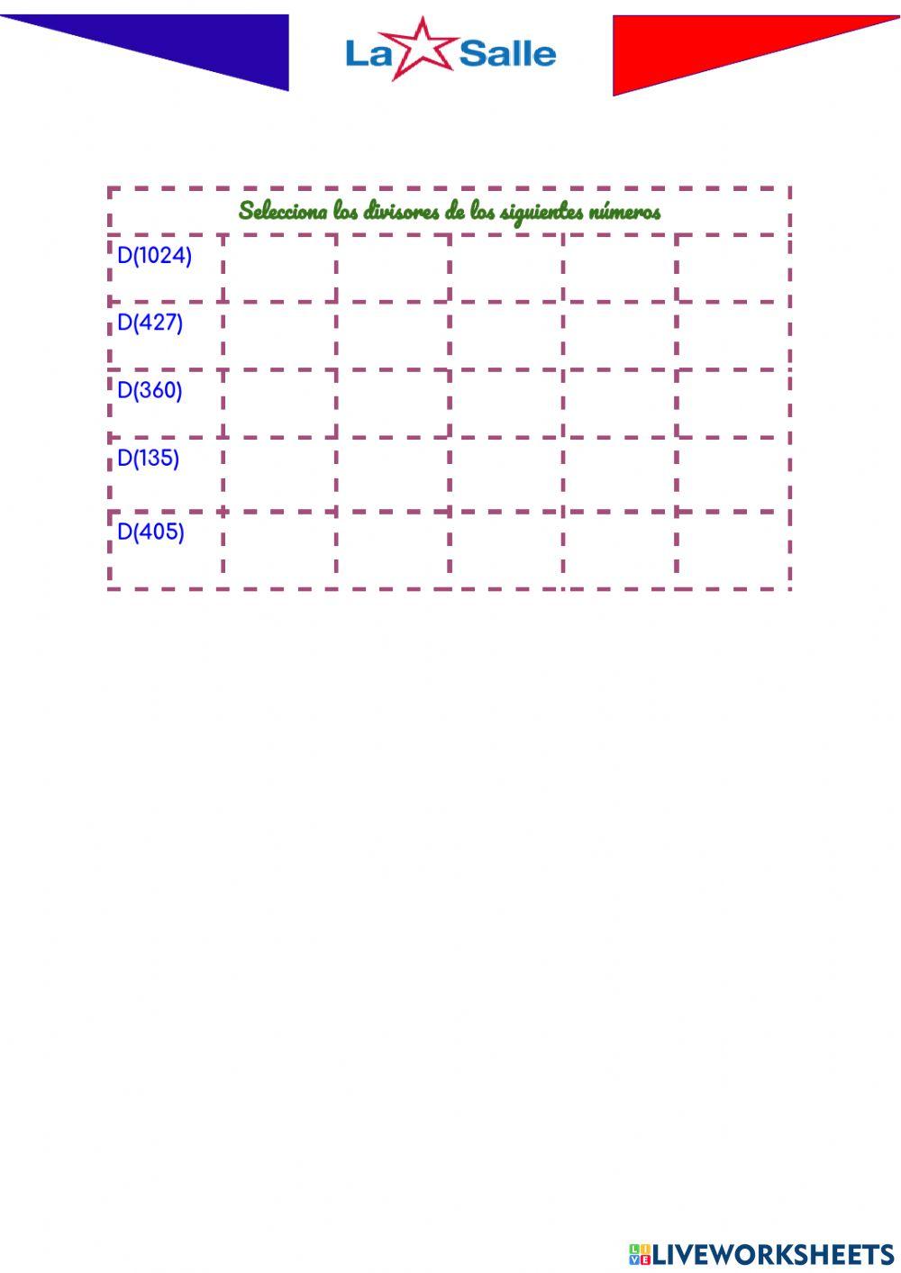 Múltiplos y Divisores