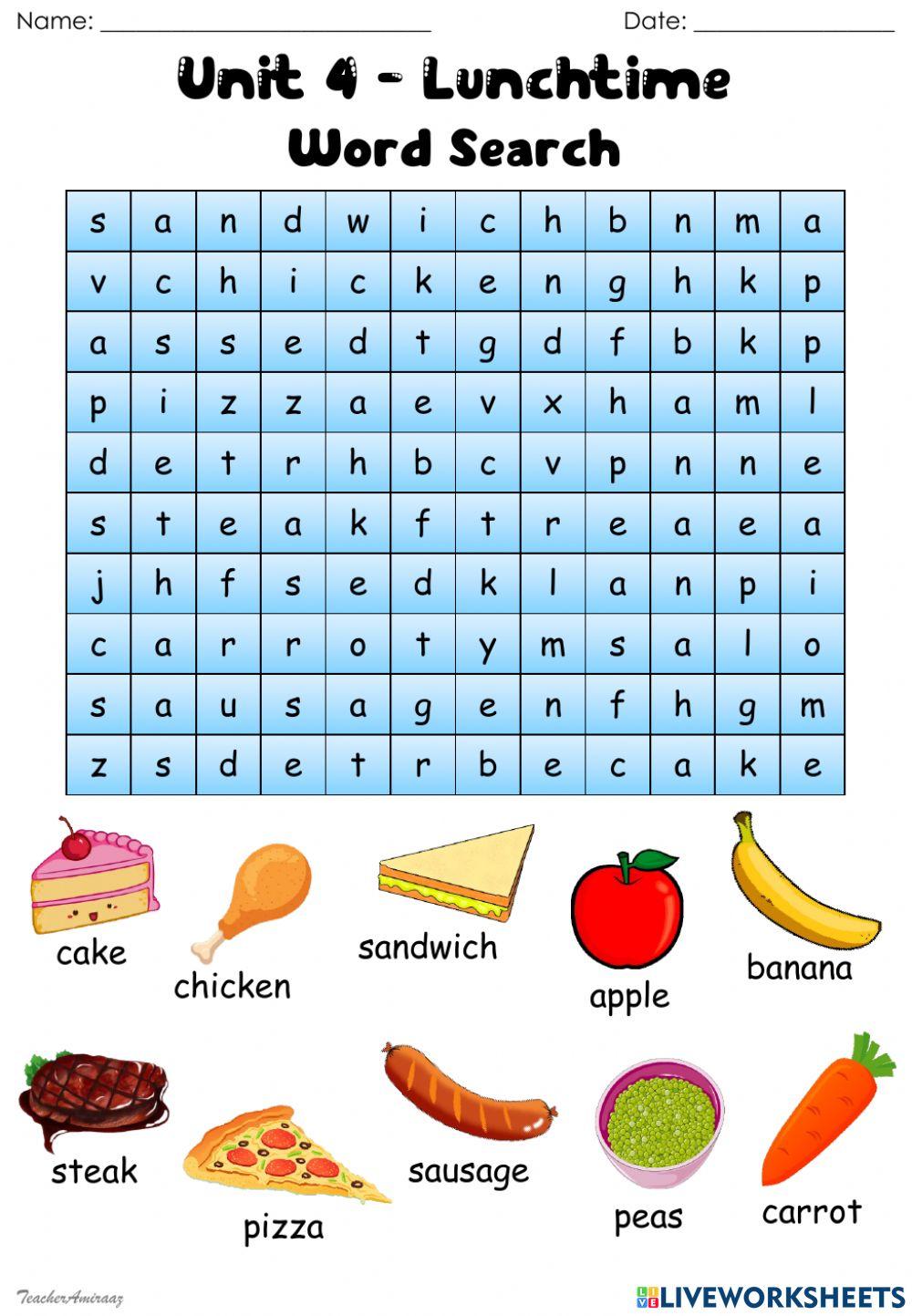 Word Search Lunchtime