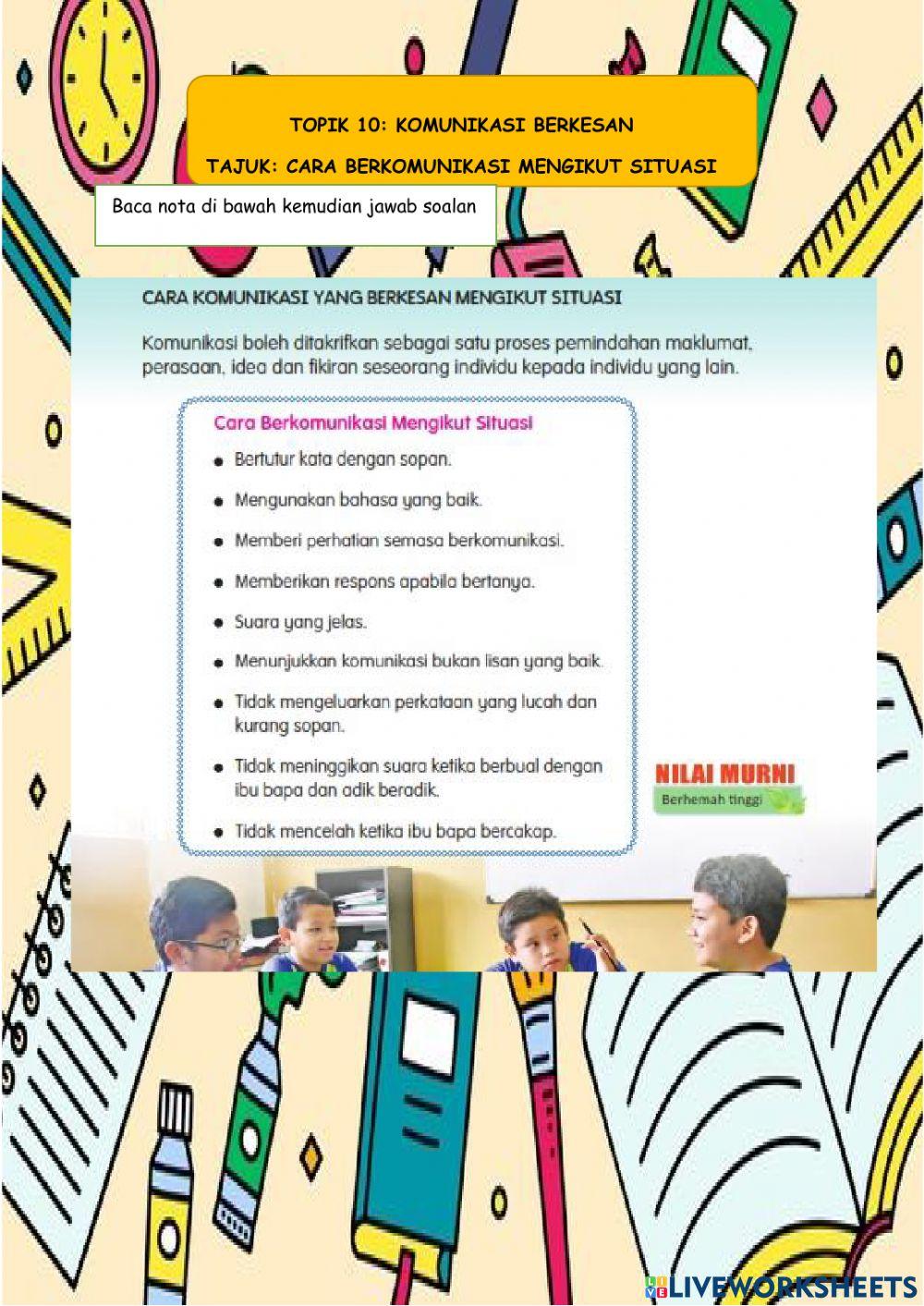 Cara Berkomunikasi Mengikut Situasi