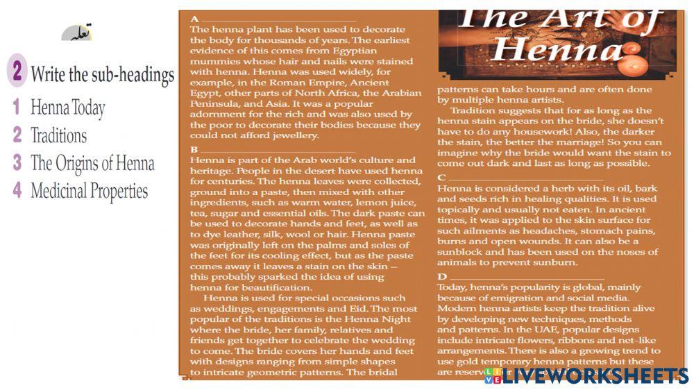 Reading comprehension