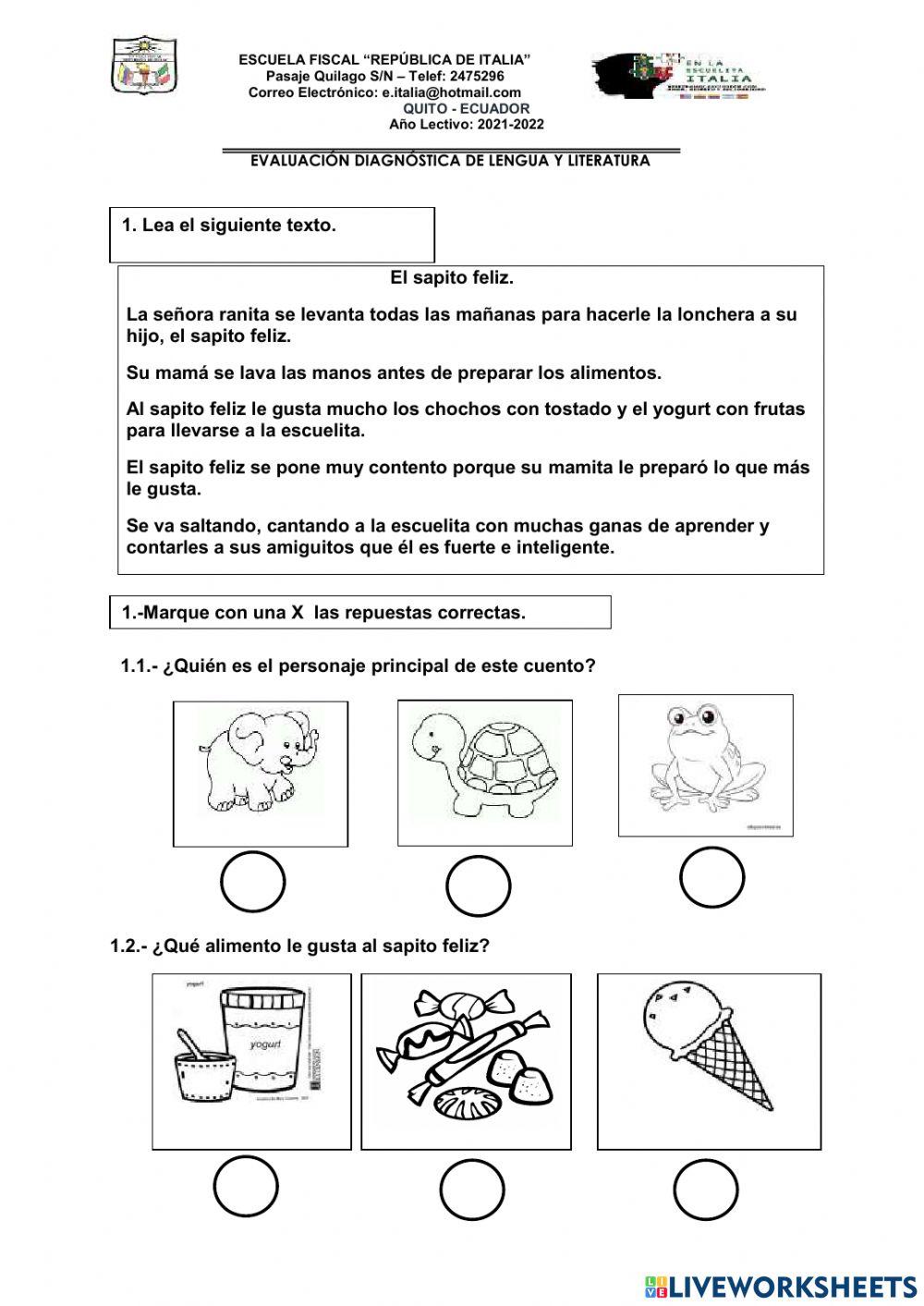 Evaluacion diagnostico tercero