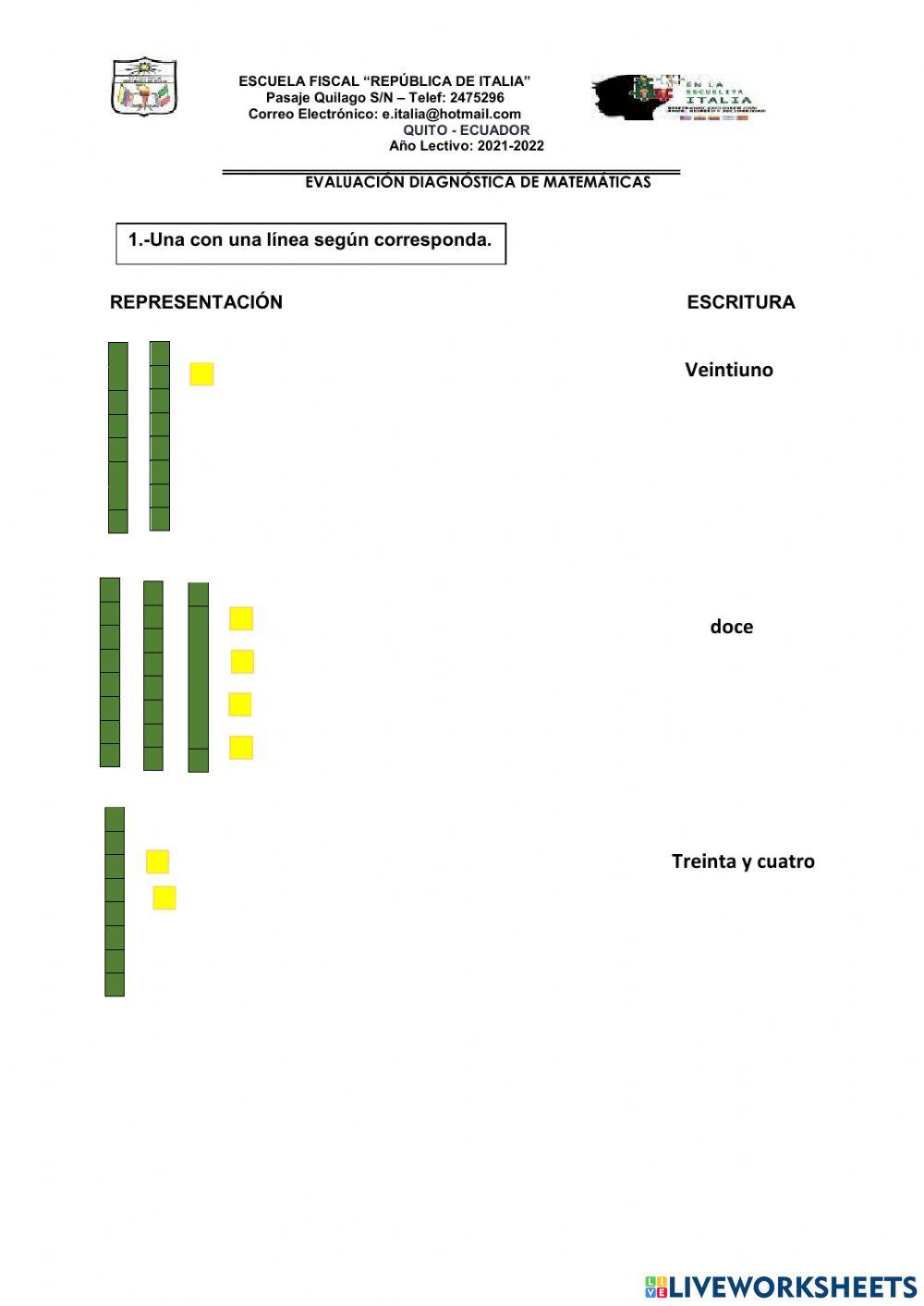 Evaluacion diagnostico tercero