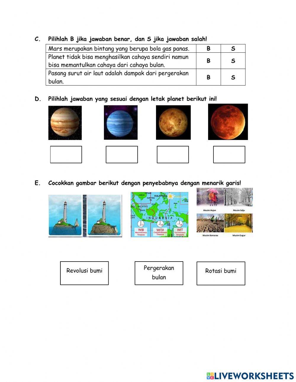 Uji Pemahaman Tata Surya