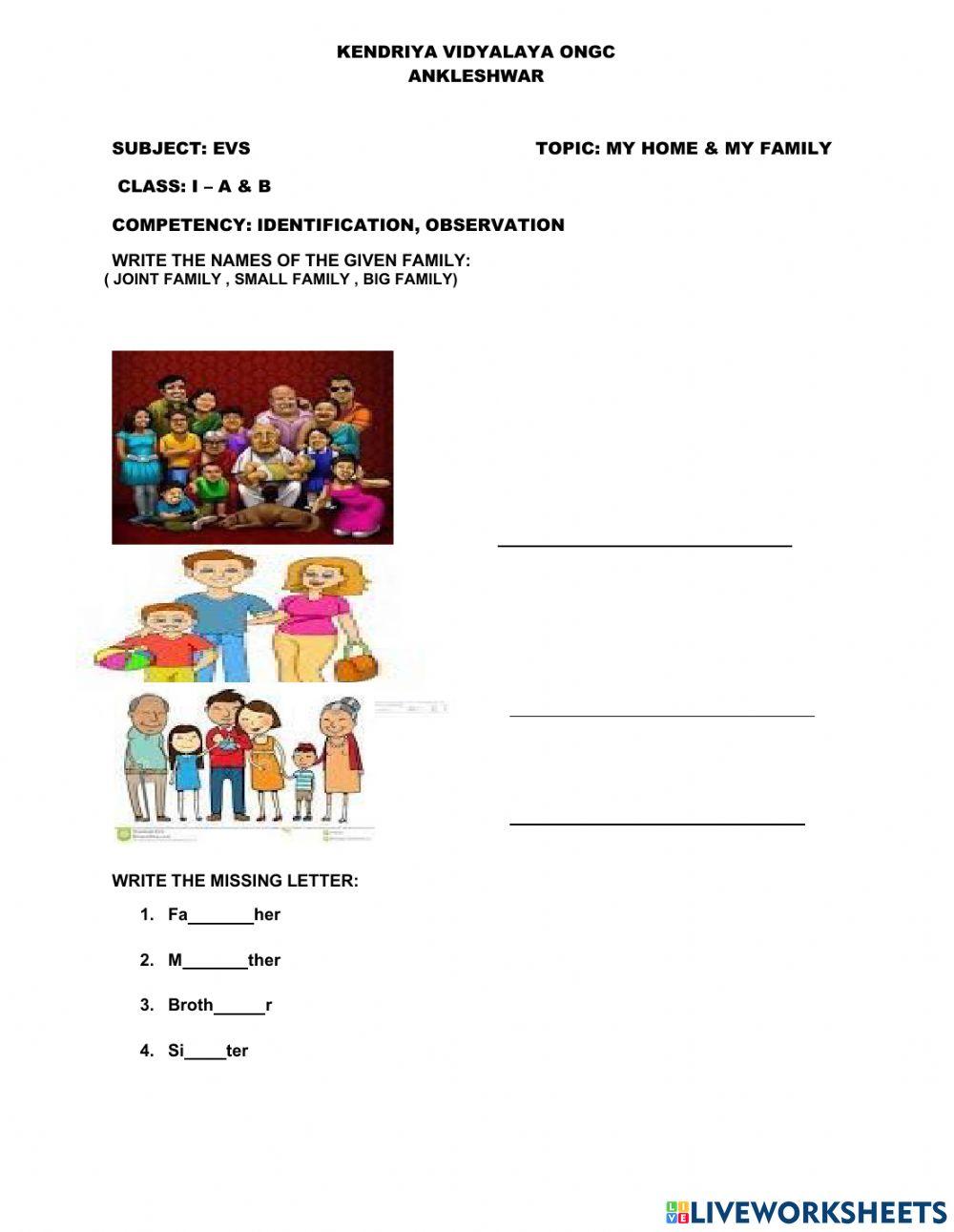 Our Family Worksheet Live Worksheets our-family-worksheet-live-worksheets
