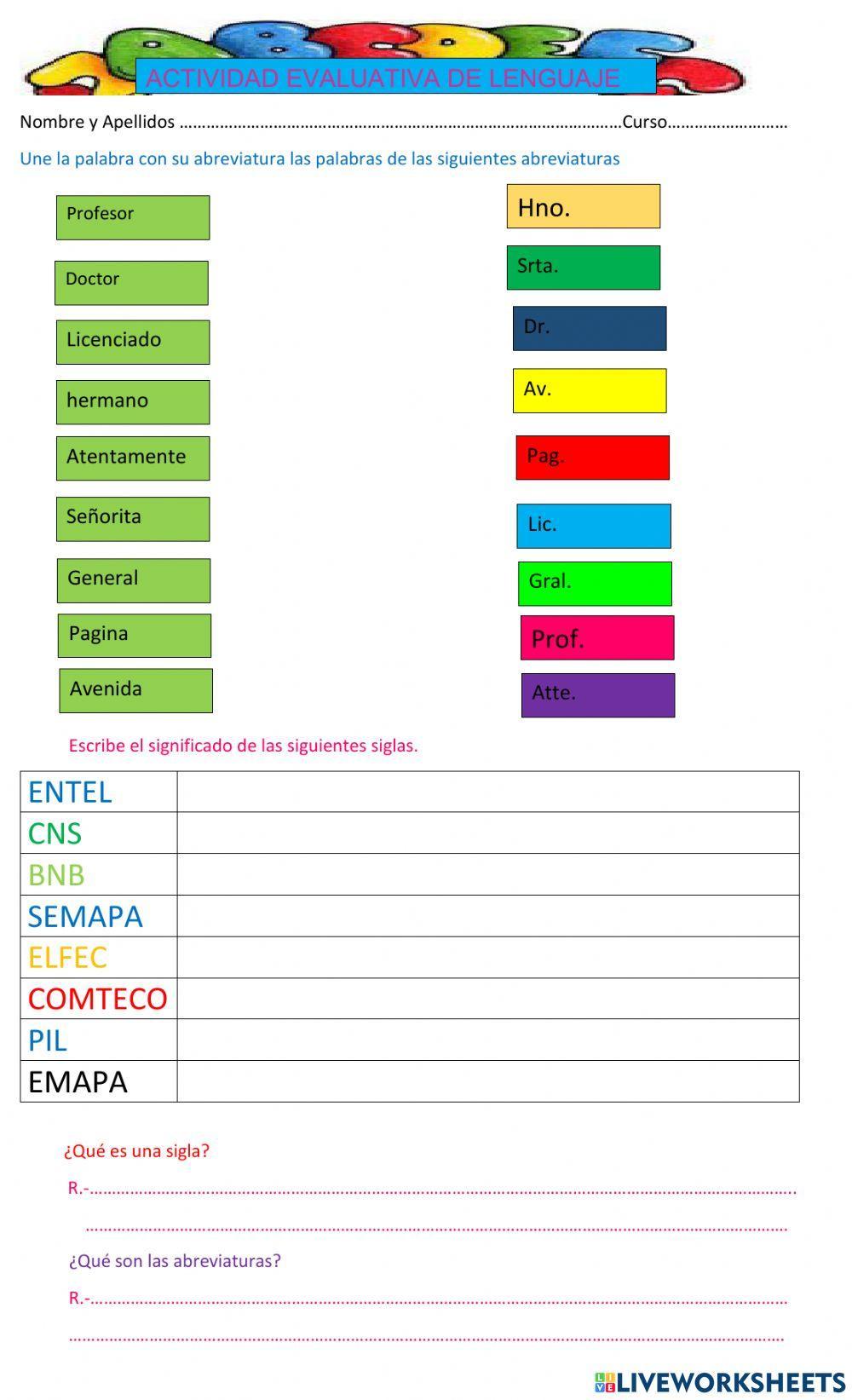 Abreviaturas y siglas