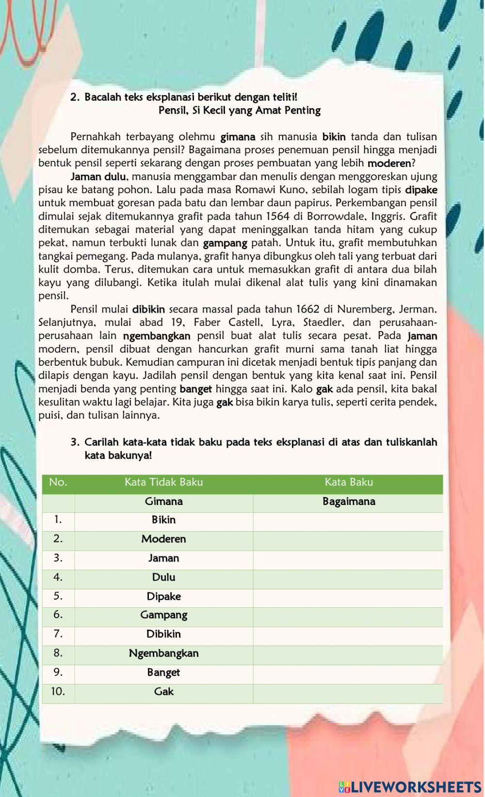Bahasa Indonesia Kelas 6 Tema 3
