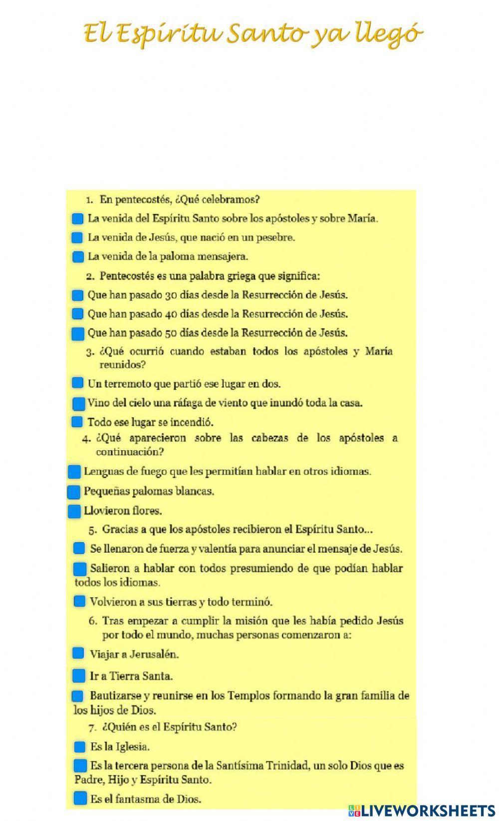 Espíritu Santo ya llego