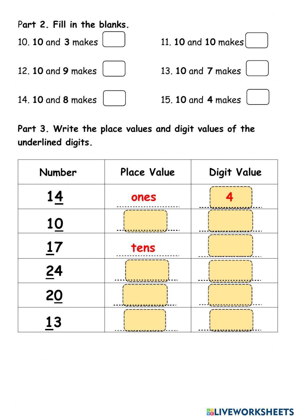 Numbers 11-20 Numbers 11-20