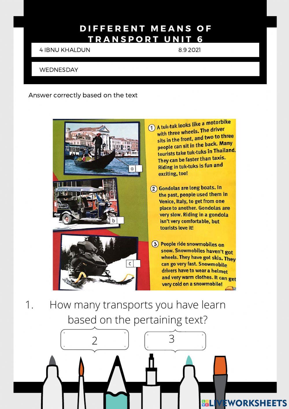 Different means of transportations 4ik