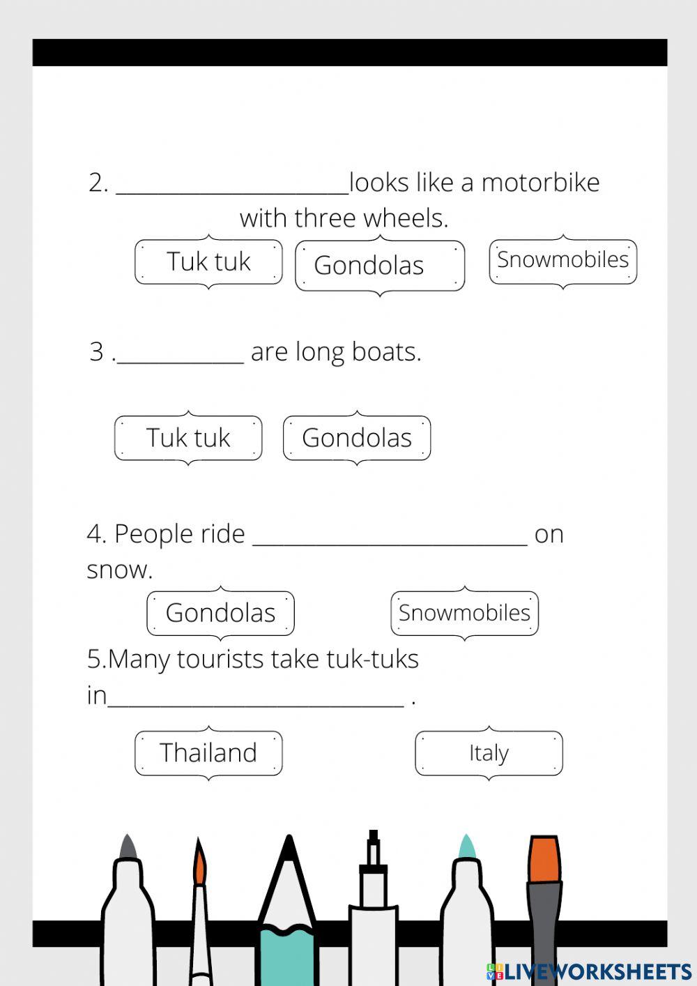 Different means of transportations 4ik