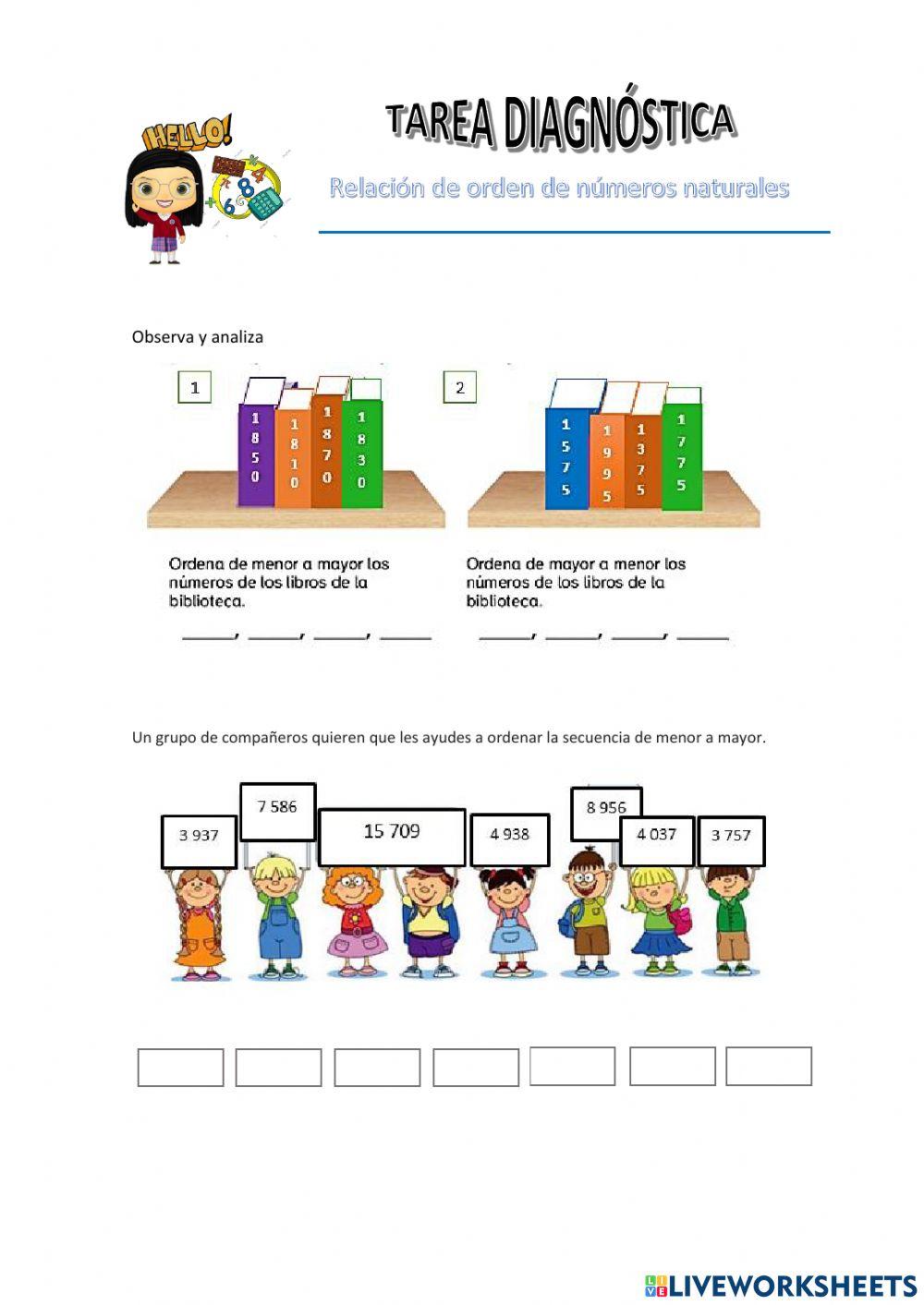 Relación de orden números naturales