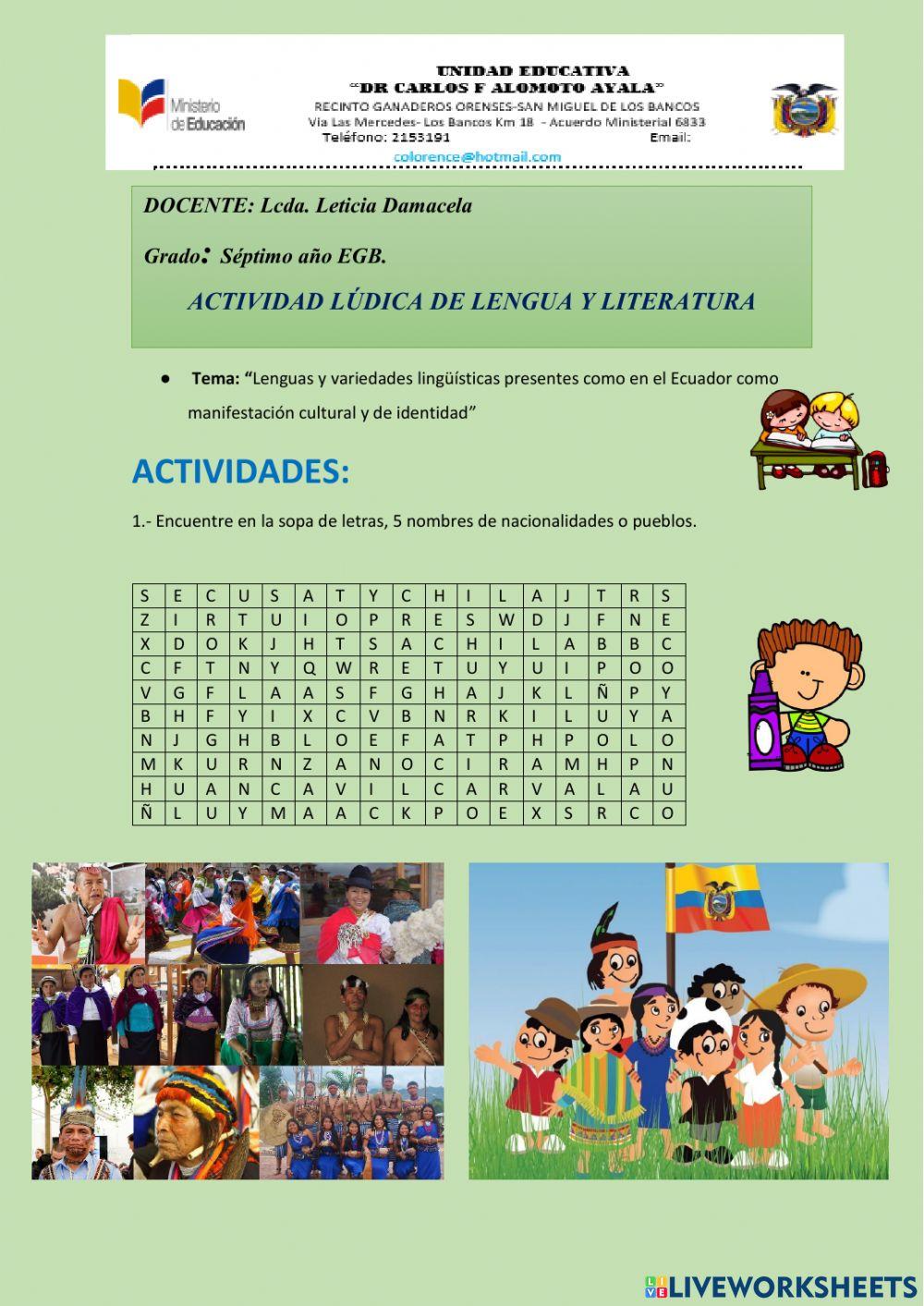 Nacionalidades y pueblos del ecuador