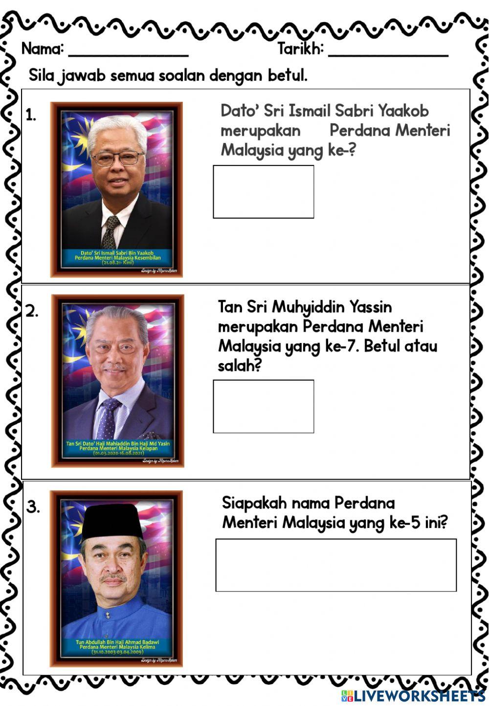 Nama-nama perdana menteri malaysia