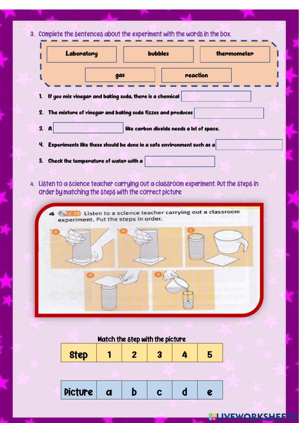 Let's experiment : unit 5 form 1