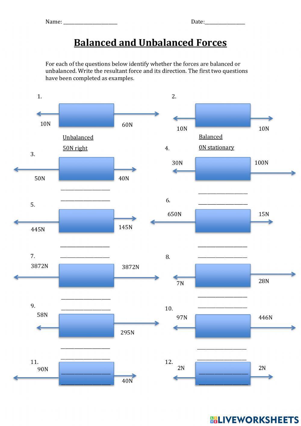 4.2 Balanced and Unbalanced Forces