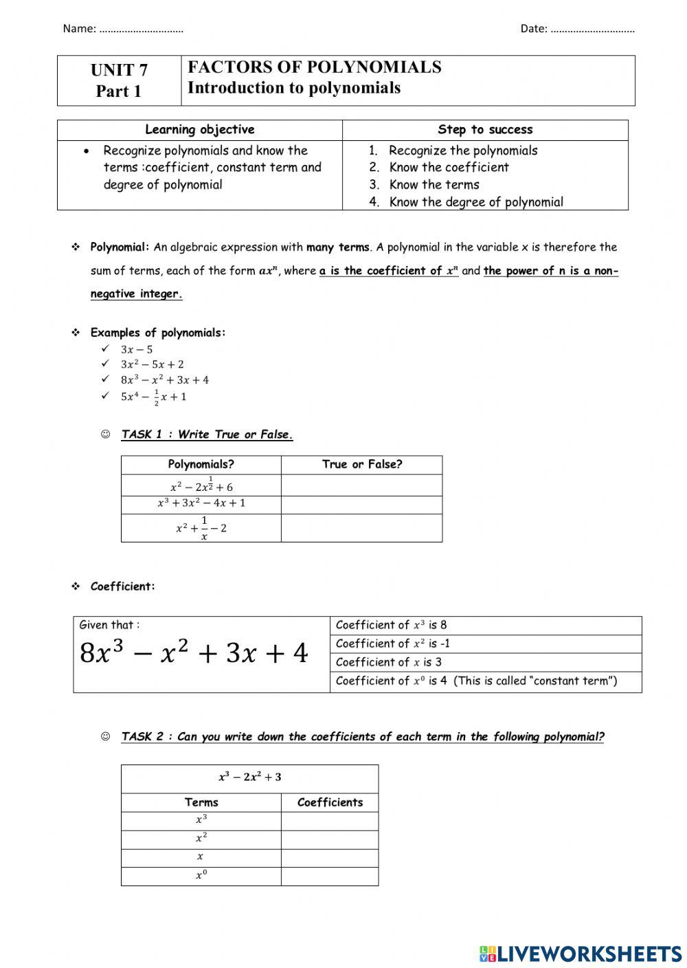 3868318 7 introduction to polynomials part 1 