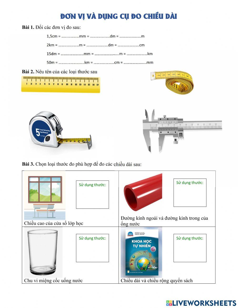 Đơn vị và dụng cụ đo độ dài
