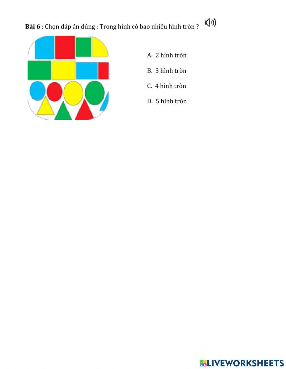 Phiếu Bài tập cuối tuần môn Toán lớp 1 - Tuần 2