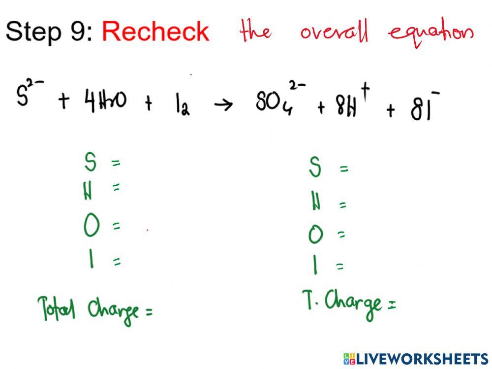 Balancing redox