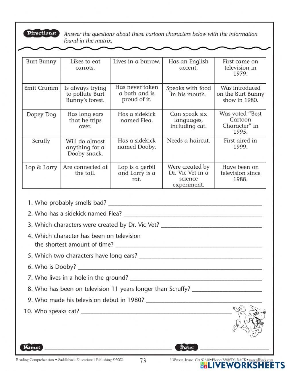 Reading comprehension - Practice (U2 Reading 1)