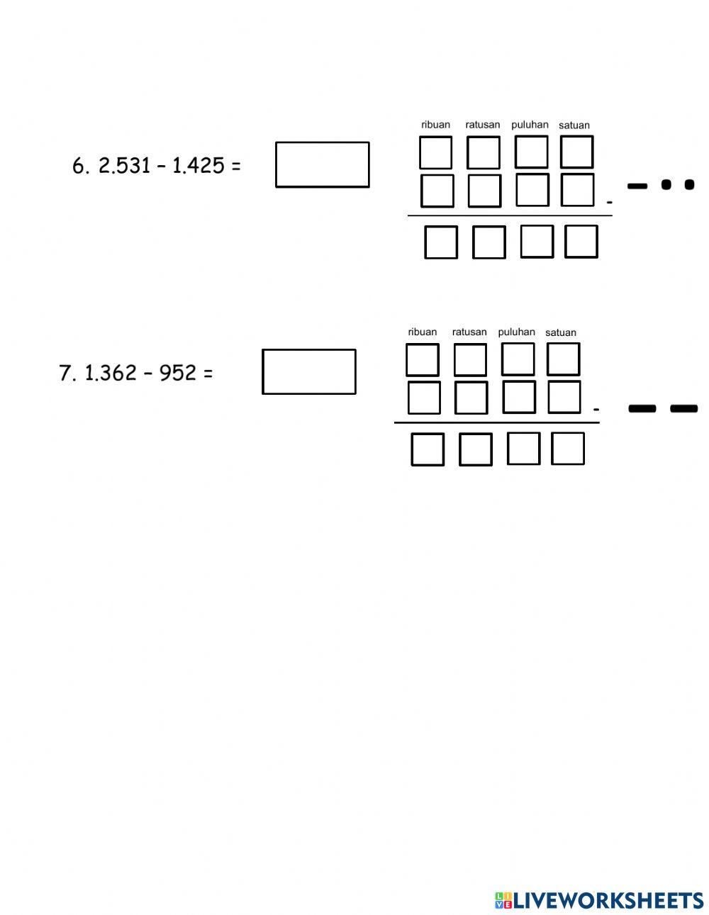 Pengurangan 1 - 10.000