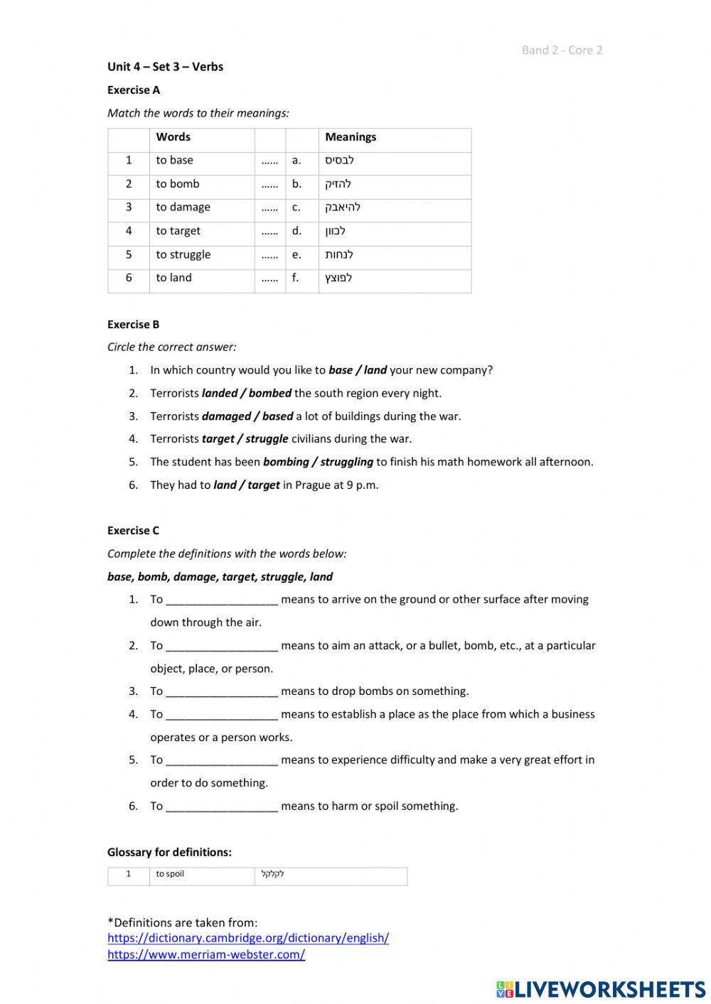 Band 2 (Core 2) - Unit 4 - Set 3