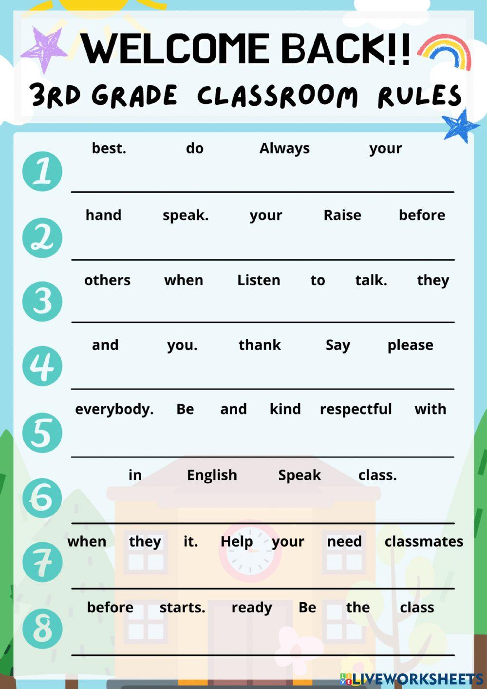 3rd Grade Classroom rules