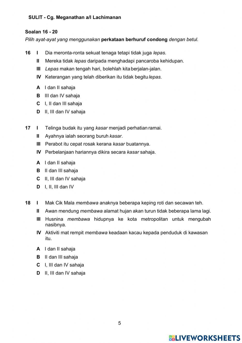 Set Soalan Sistem Bahasa