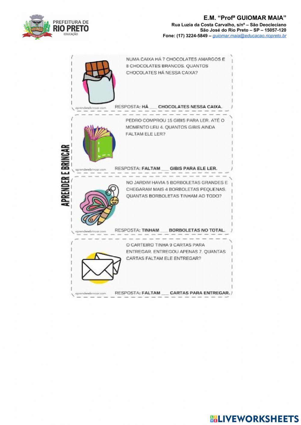 Situações problemas 2º ano