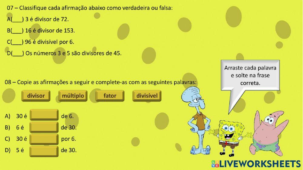 Múltiplos e divisores