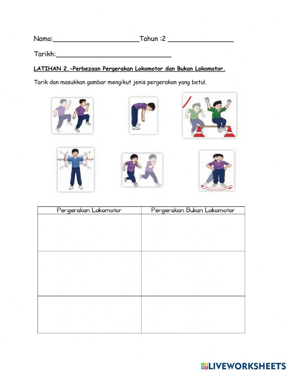 Berbezaan lokomotor dan bukan lokomotor