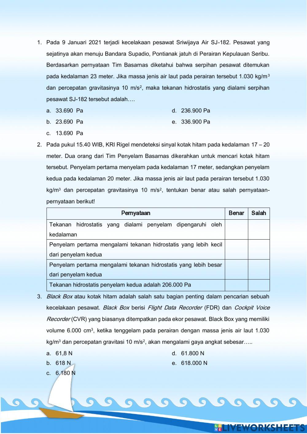 Uji Kemampuan Fluida Statis