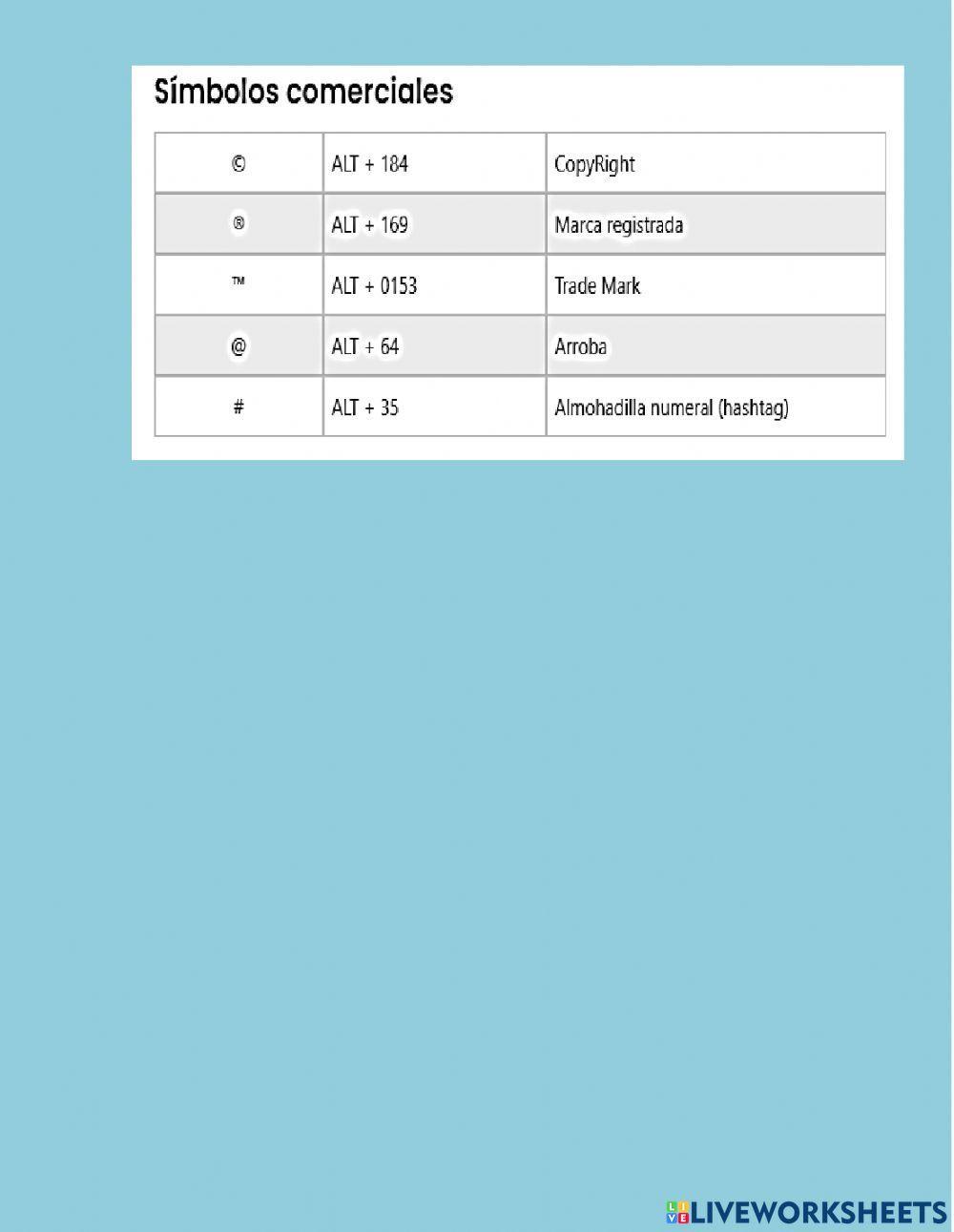 Código ascii y la tecla ALT