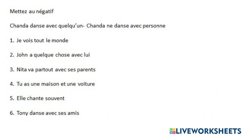 French irregular negatives