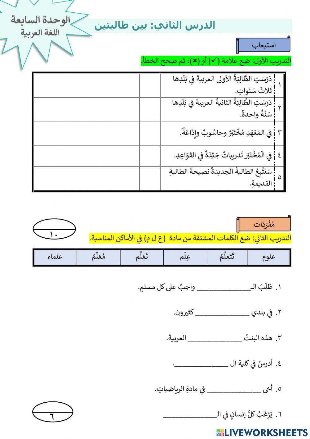 بين طالبتين