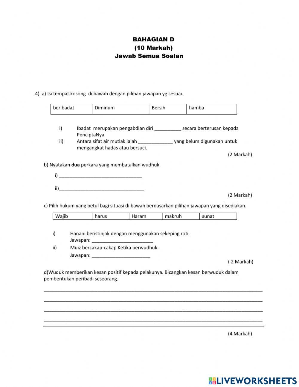 Ulangkaji Topikal Pendidikan Islam Tingkatan 1