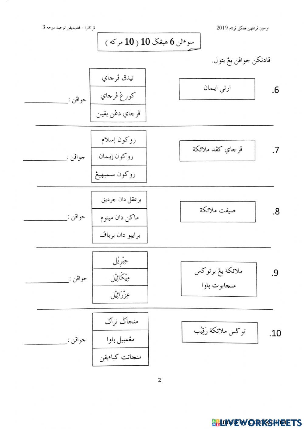 Ulangkaji pendidikan tauhid darjah 3