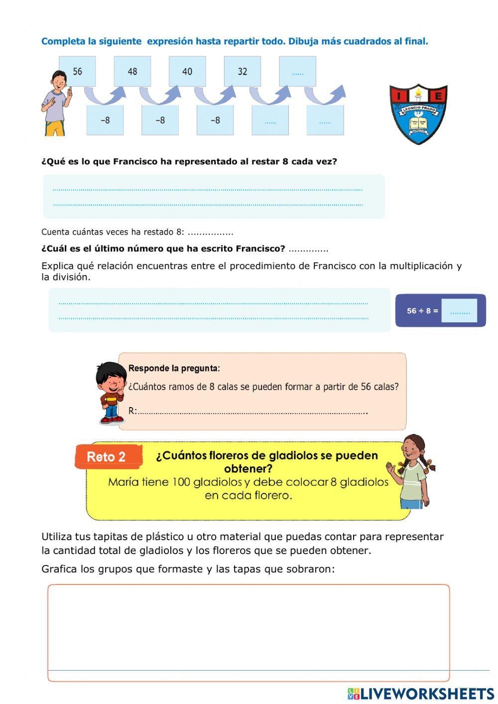 Quitamos cantidades iguales para elaborar arreglos florales