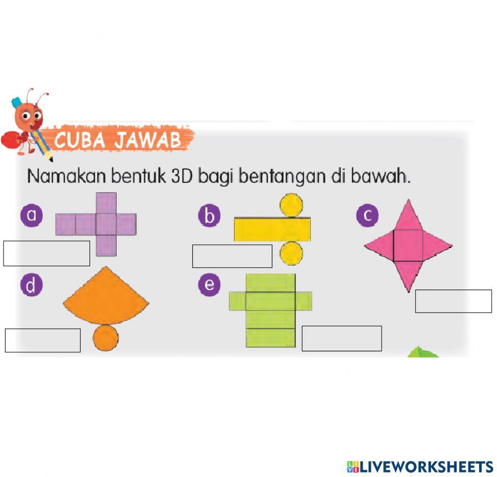 Matematik tahun 2 - bentangan bentuk 3d