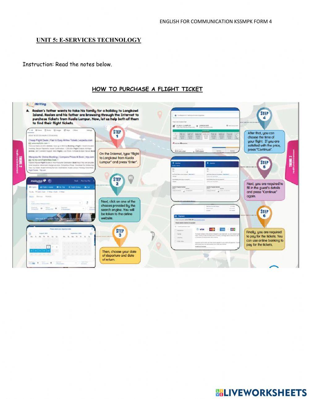 E-service: how to purchase a flight ticket