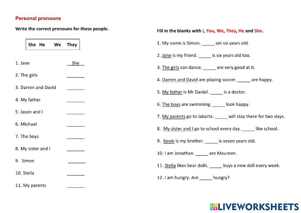 Personal Pronouns