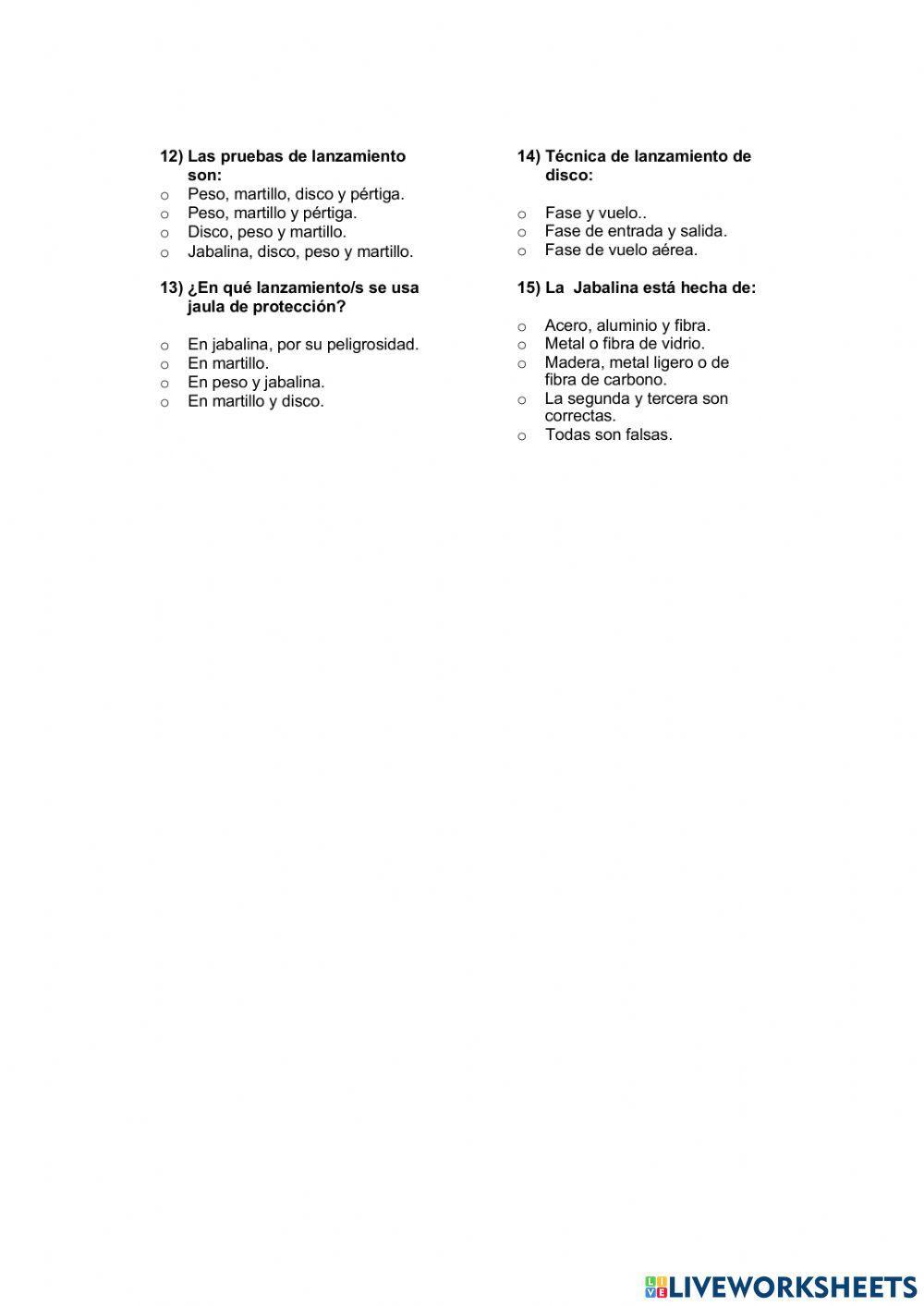 Atletismo lanzamientos, carreras y  saltos