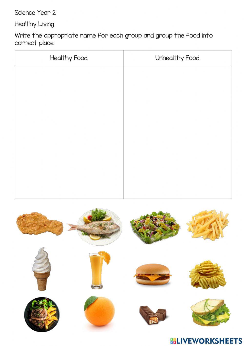 Healthy Food and Unhealthy Food