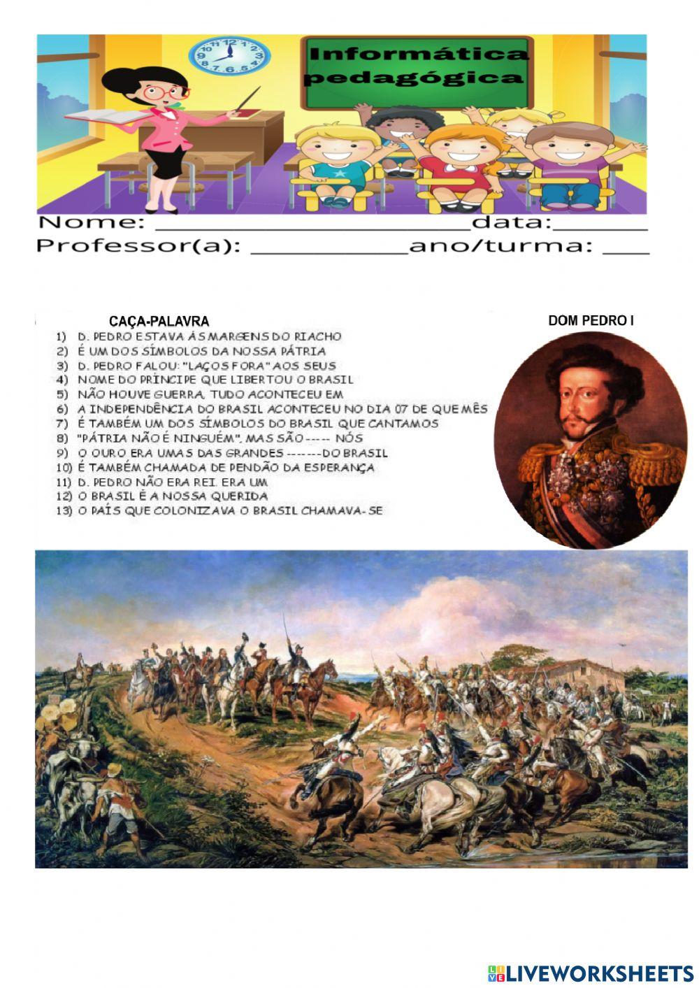 INFORMÁTICA- CAÇA-PALAVRAS - SEMANA DA INDEPENDÊNCIA 