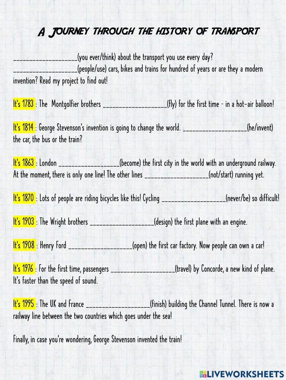 Present perfect tense page 79