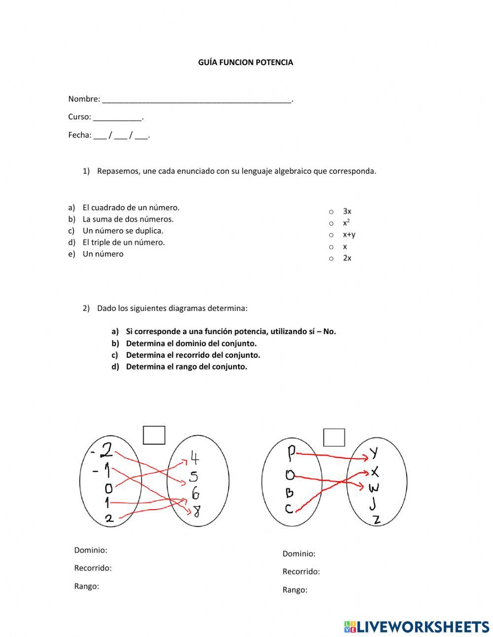Guía Función Potencia