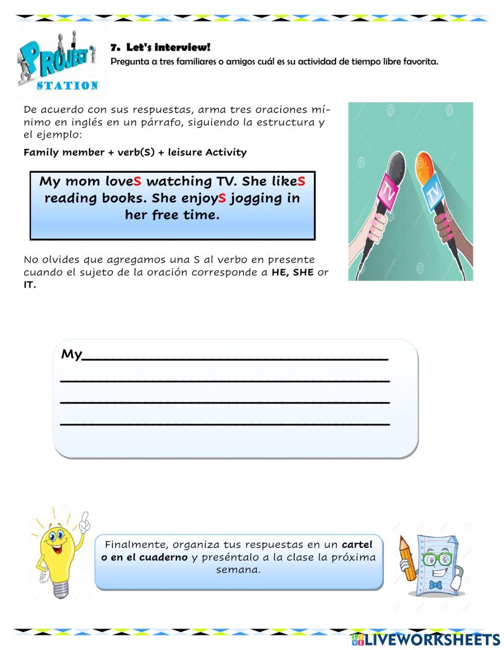 Leisure activities II  - Cycle 3